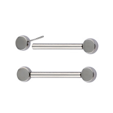 High Polished 1.6*14/16*5/5 Titanium Threadless Without Gem Nipple Ring